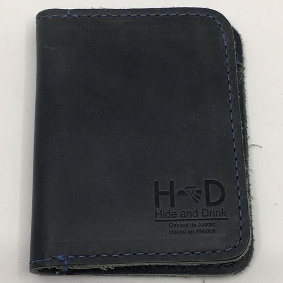 Hide And Drink Handmade Dark Gray Leather Card Case - Picture 1 of 16